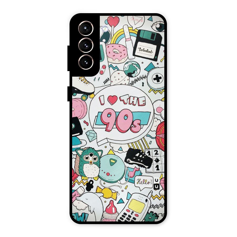 Heart 90s Metal Back Case for Galaxy S21 Plus