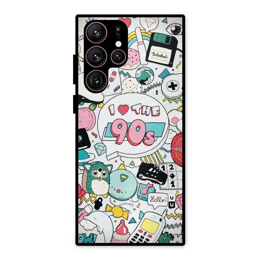 Heart 90s Metal Back Case for Galaxy S22 Ultra 5G