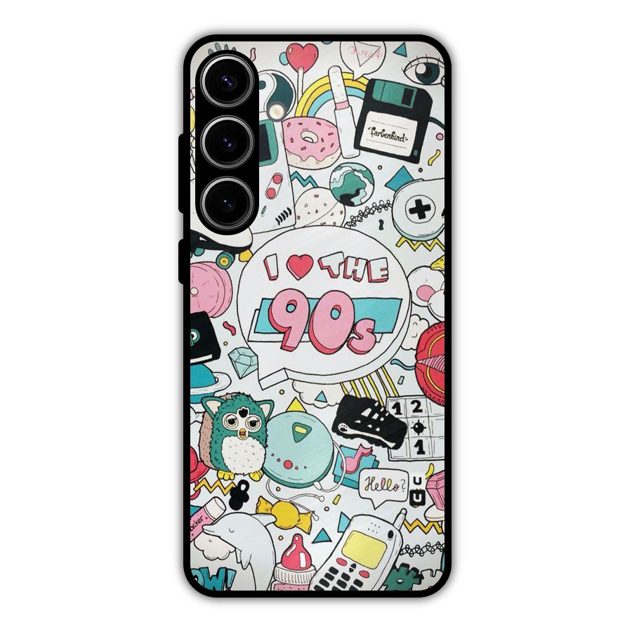 Heart 90s Metal Back Case for Galaxy S24 Plus