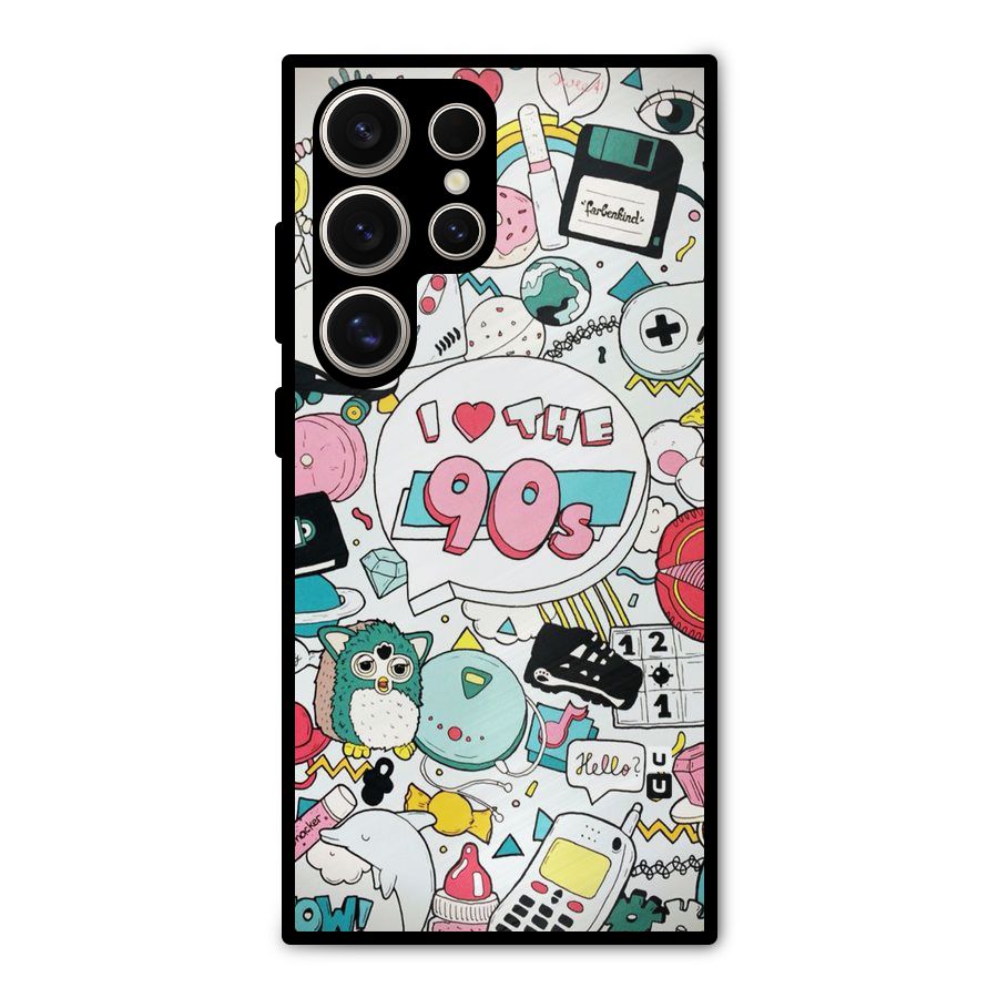 Heart 90s Metal Back Case for Galaxy S24 Ultra