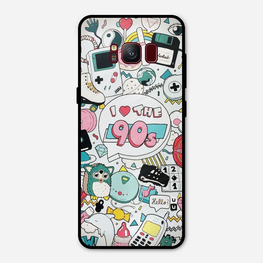 Heart 90s Metal Back Case for Galaxy S8