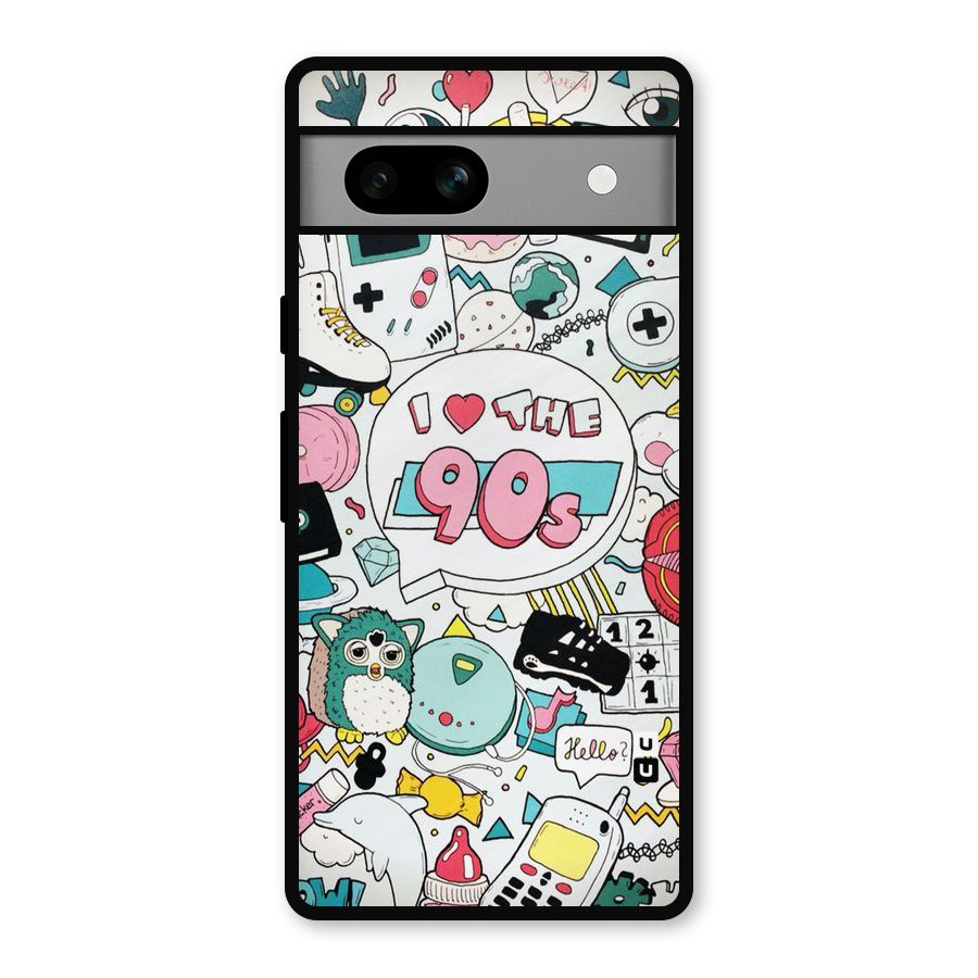 Heart 90s Metal Back Case for Google Pixel 7a