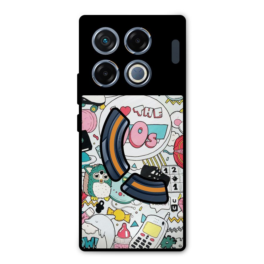 Heart 90s Metal Back Case for Infinix GT 20 Pro