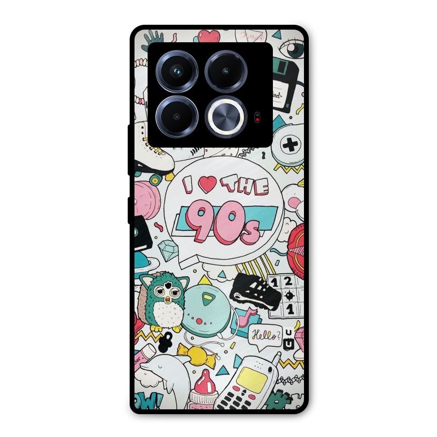 Heart 90s Metal Back Case for Infinix Note 40 5G