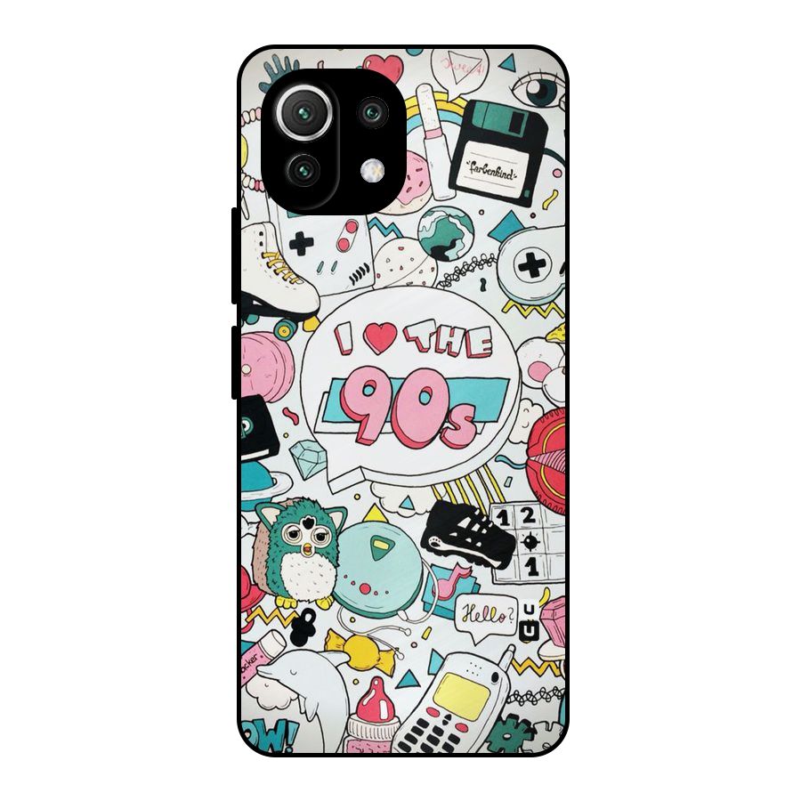 Heart 90s Metal Back Case for Mi 11 Lite