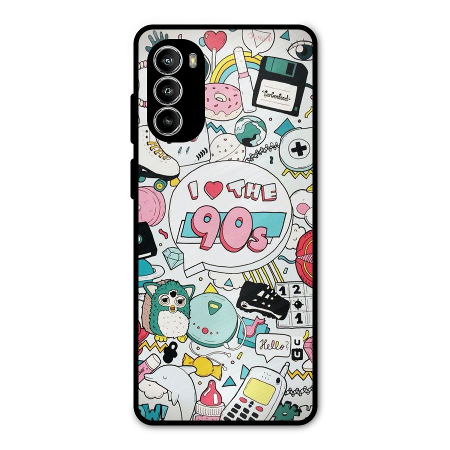 Heart 90s Metal Back Case for Moto G52