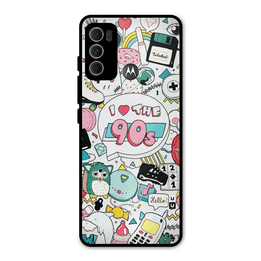 Heart 90s Metal Back Case for Moto G60