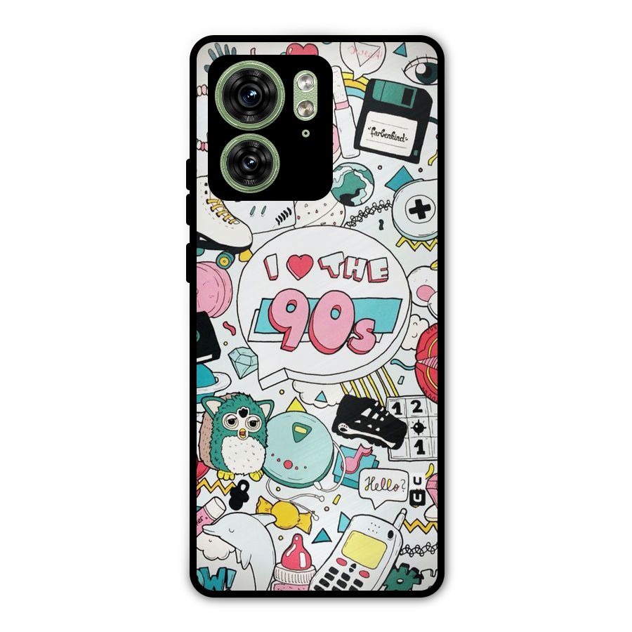 Heart 90s Metal Back Case for Motorola Edge 40 5G