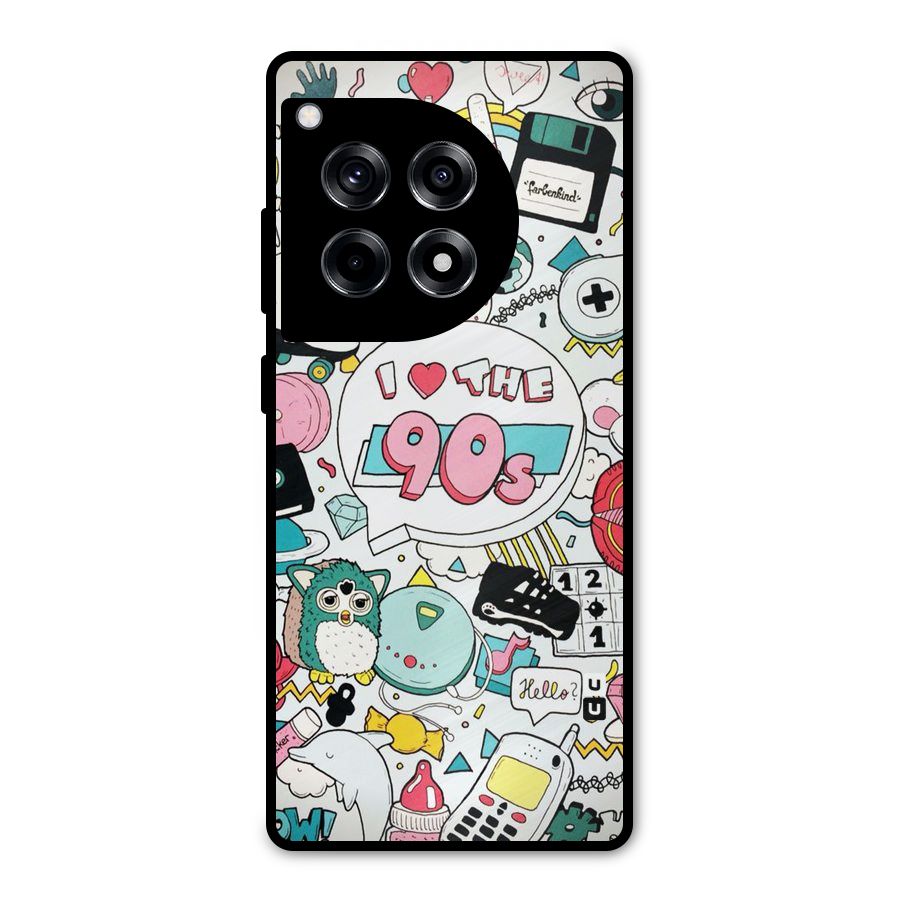 Heart 90s Metal Back Case for OnePlus 12R