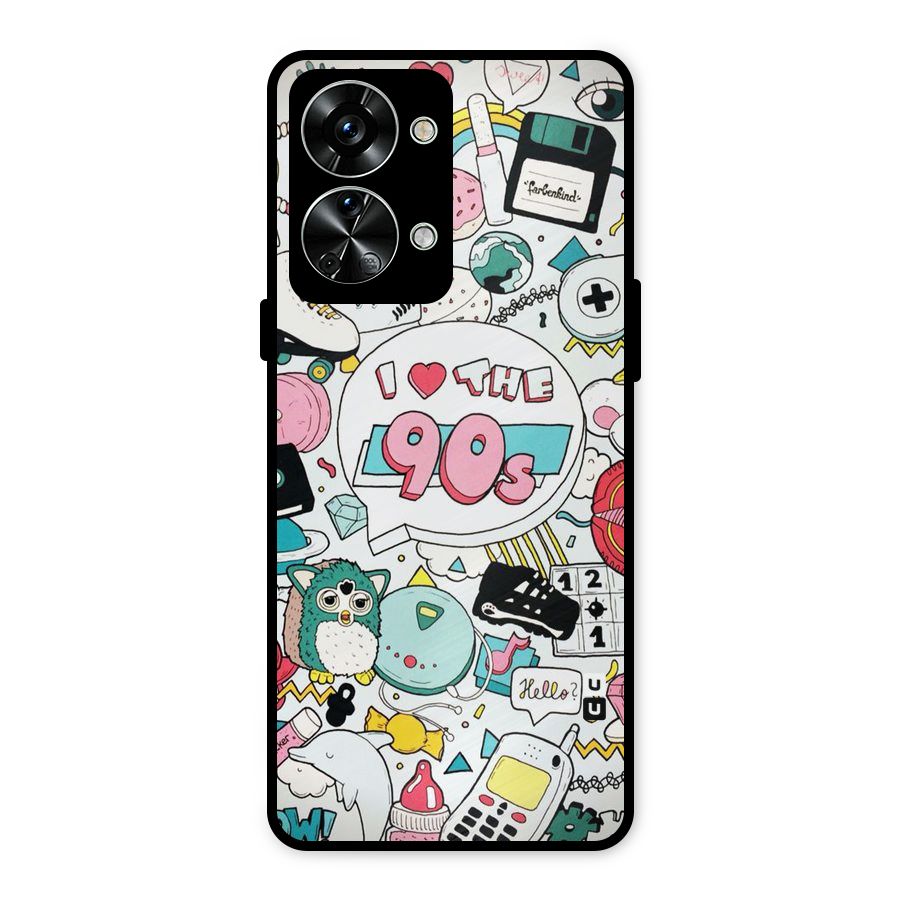 Heart 90s Metal Back Case for OnePlus Nord 2T
