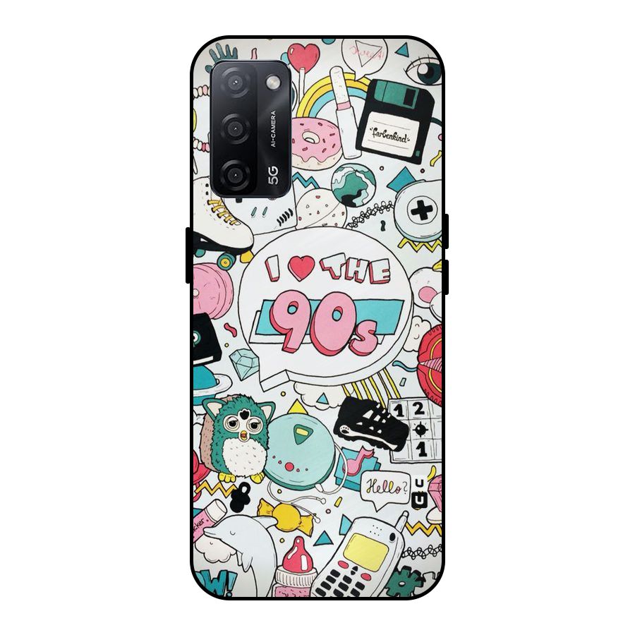 Heart 90s Metal Back Case for Oppo A53s 5G
