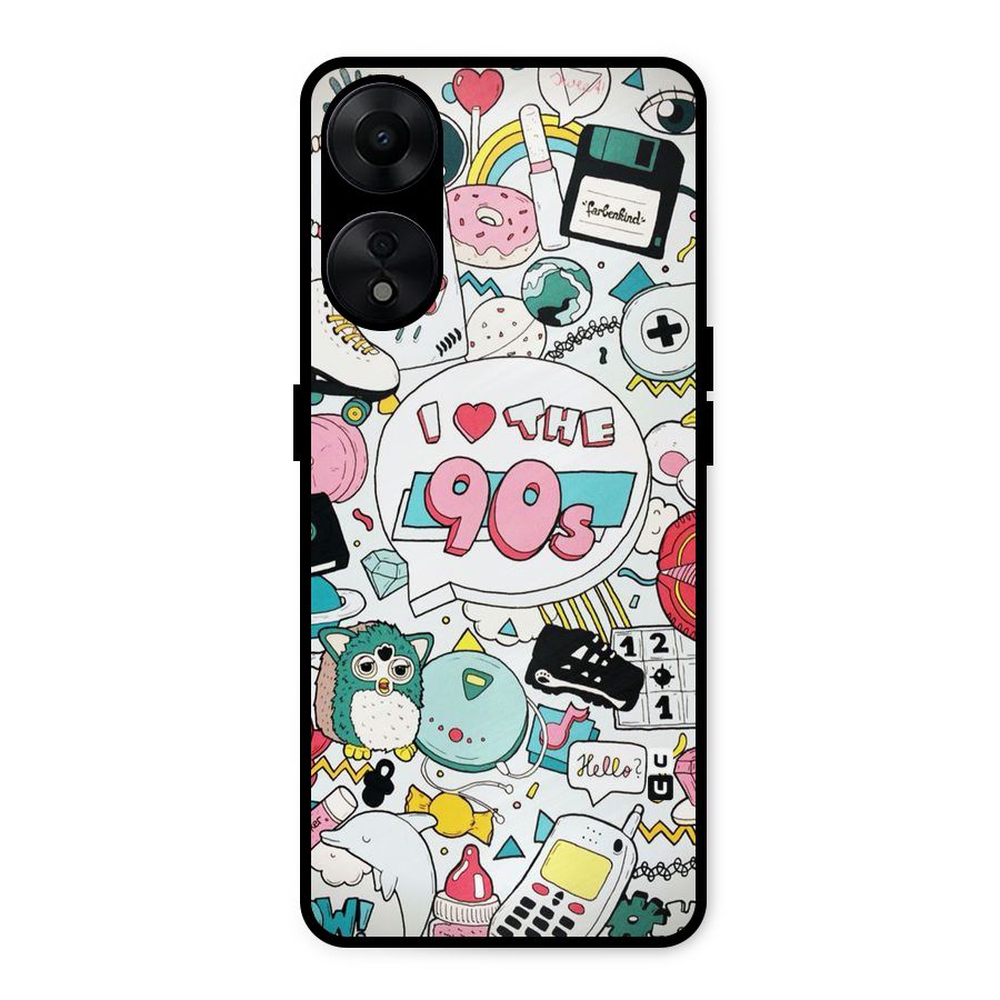 Heart 90s Metal Back Case for Oppo A78 5G