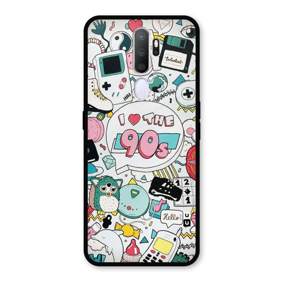 Heart 90s Metal Back Case for Oppo A9 (2020)