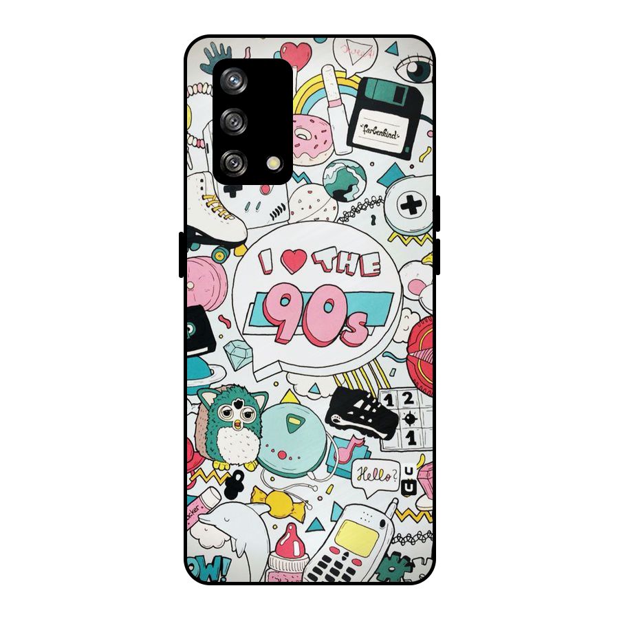 Heart 90s Metal Back Case for Oppo F19
