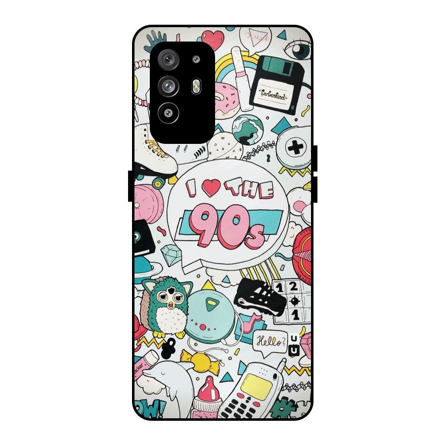 Heart 90s Metal Back Case for Oppo F19 Pro Plus 5G