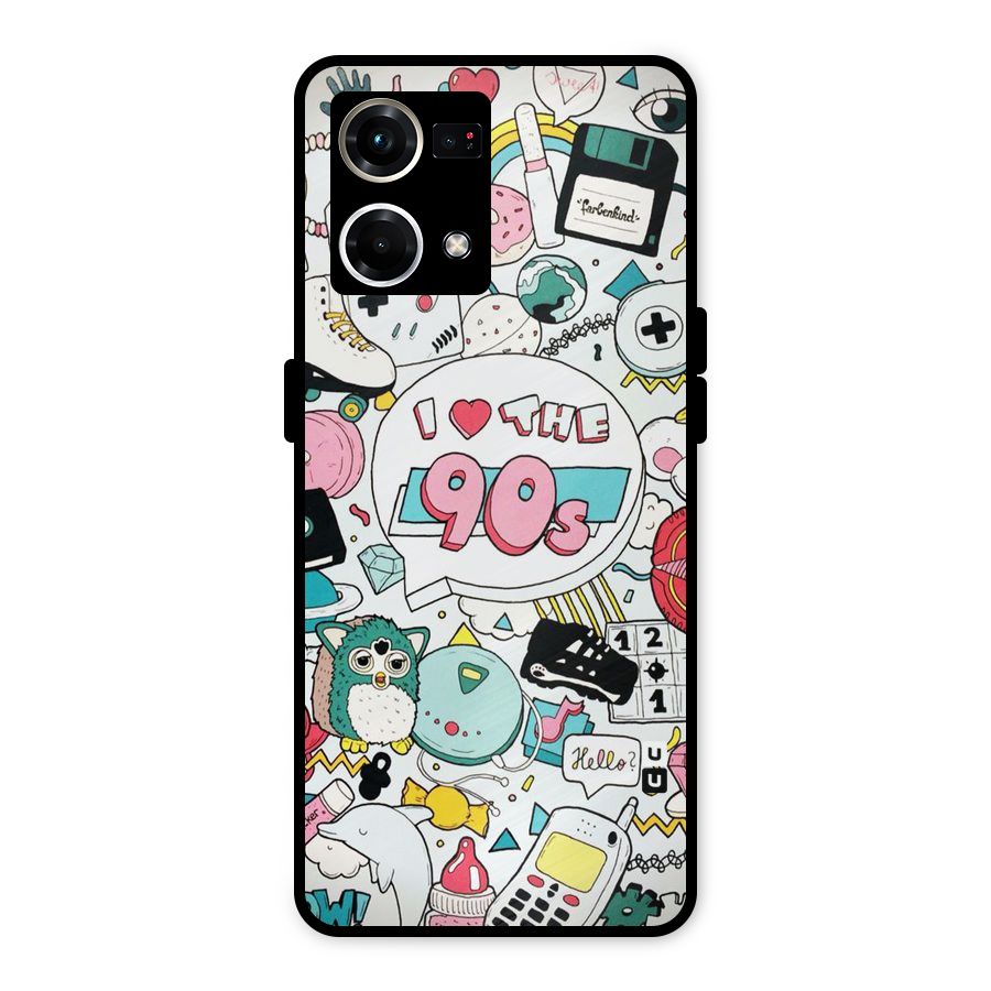 Heart 90s Metal Back Case for Oppo F21 Pro 4G