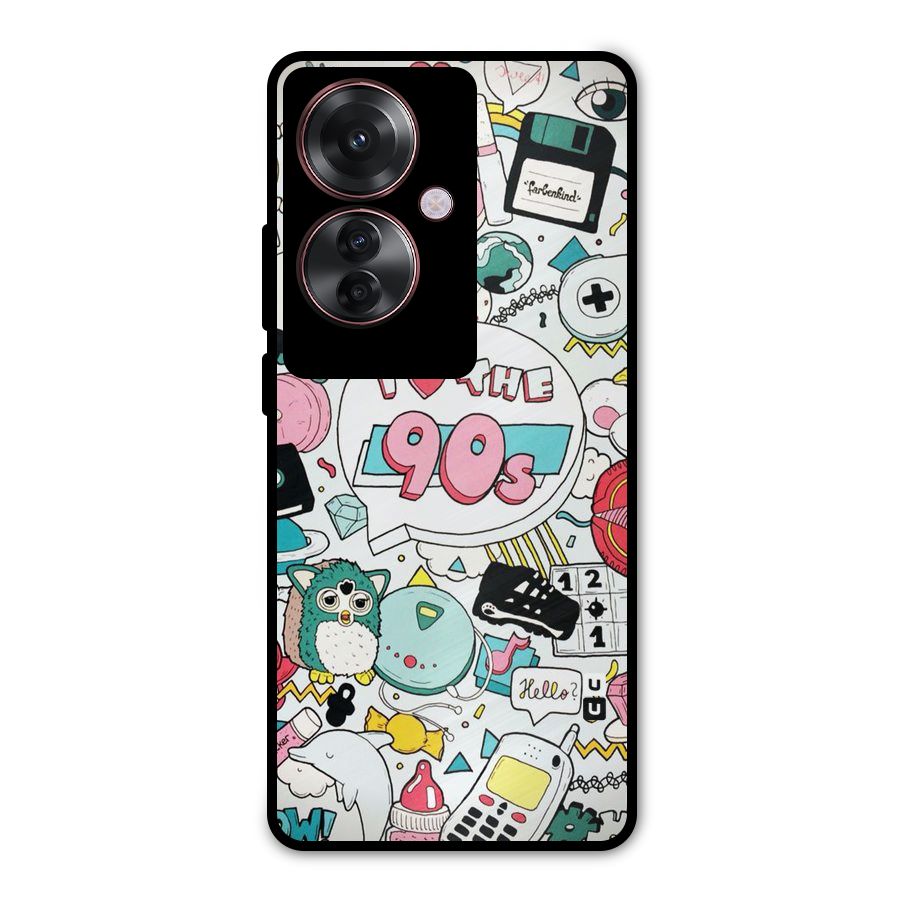 Heart 90s Metal Back Case for Oppo F25 Pro