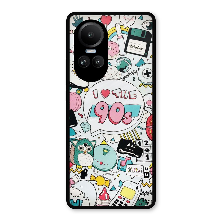 Heart 90s Metal Back Case for Oppo Reno10 Pro
