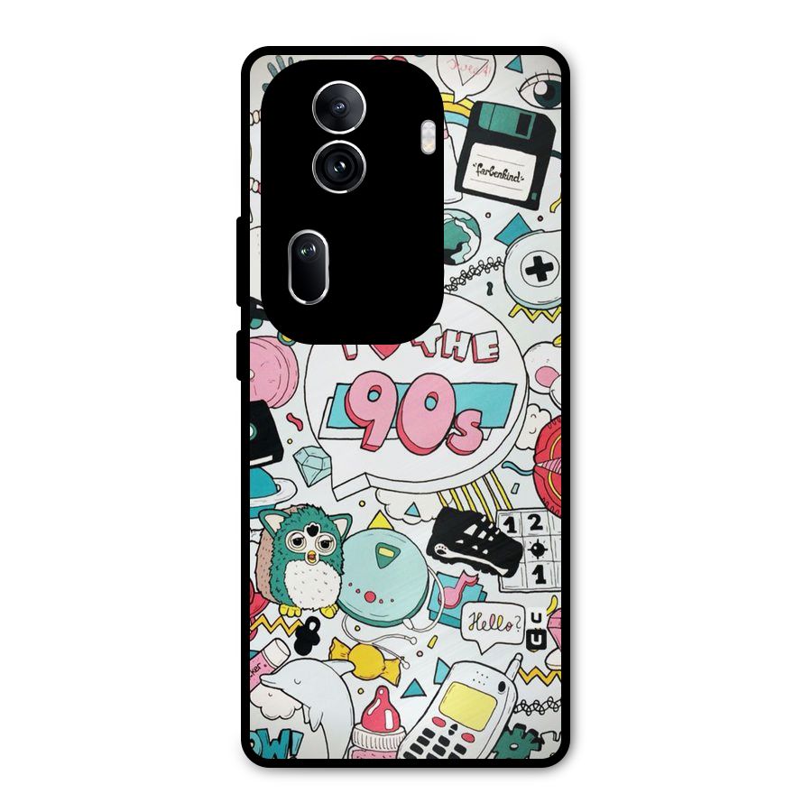 Heart 90s Metal Back Case for Oppo Reno11 Pro 5G
