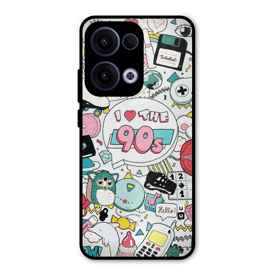 Heart 90s Metal Back Case for Oppo Reno13