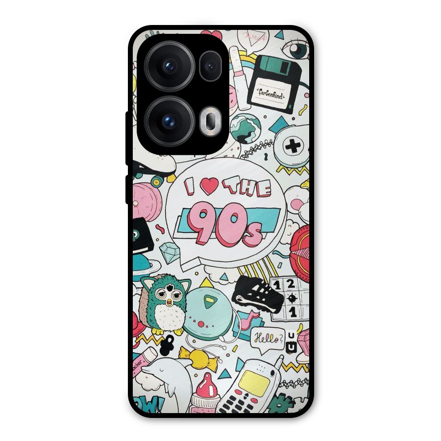 Heart 90s Metal Back Case for Oppo Reno13 Pro