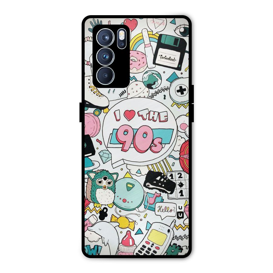 Heart 90s Metal Back Case for Oppo Reno6 Pro 5G