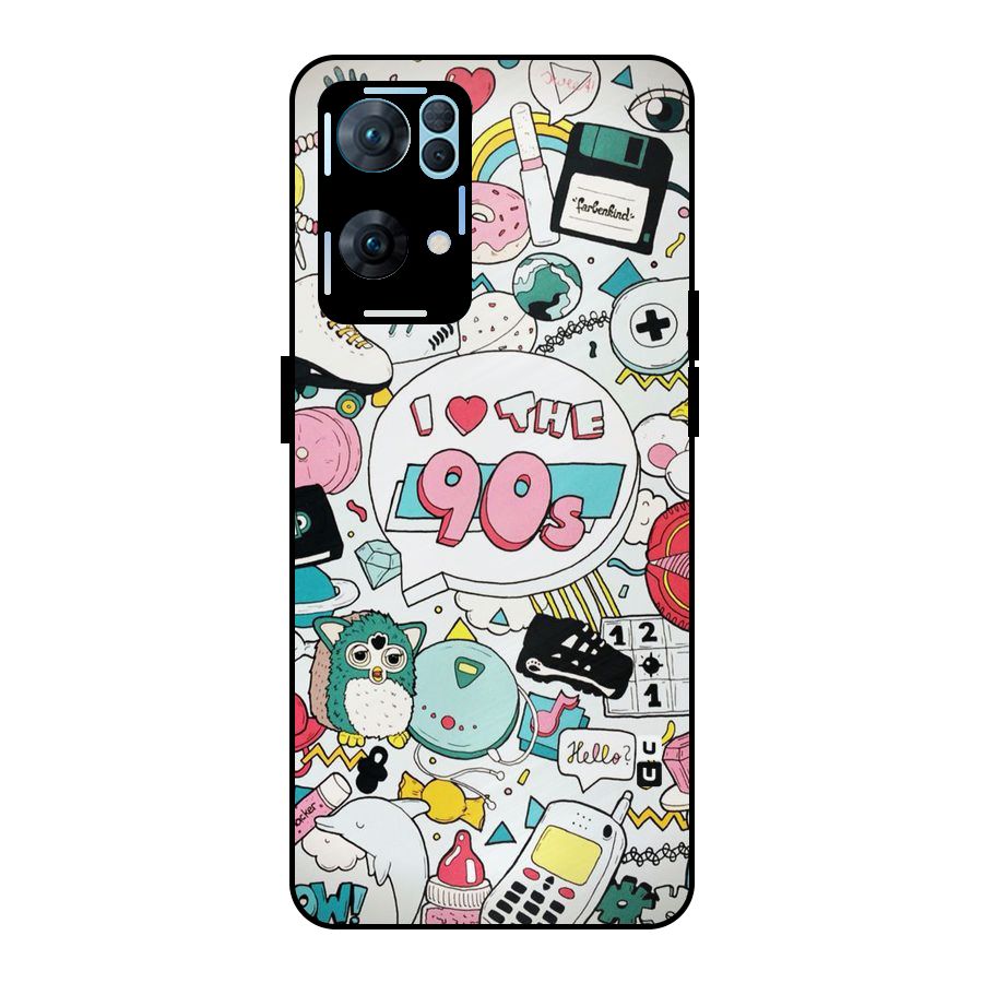 Heart 90s Metal Back Case for Oppo Reno7 Pro 5G