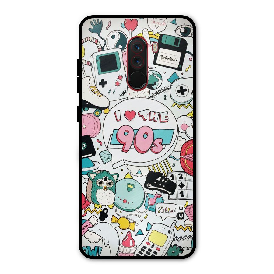 Heart 90s Metal Back Case for Poco F1