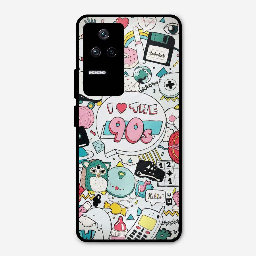 Heart 90s Metal Back Case for Poco F4 5G