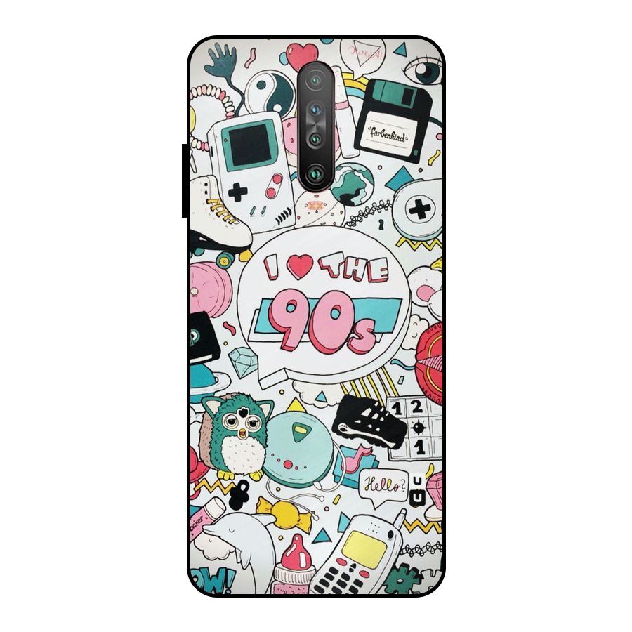 Heart 90s Metal Back Case for Poco X2