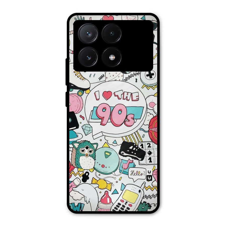 Heart 90s Metal Back Case for Poco X6 Pro