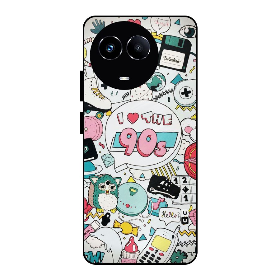 Heart 90s Metal Back Case for Realme 11 5G