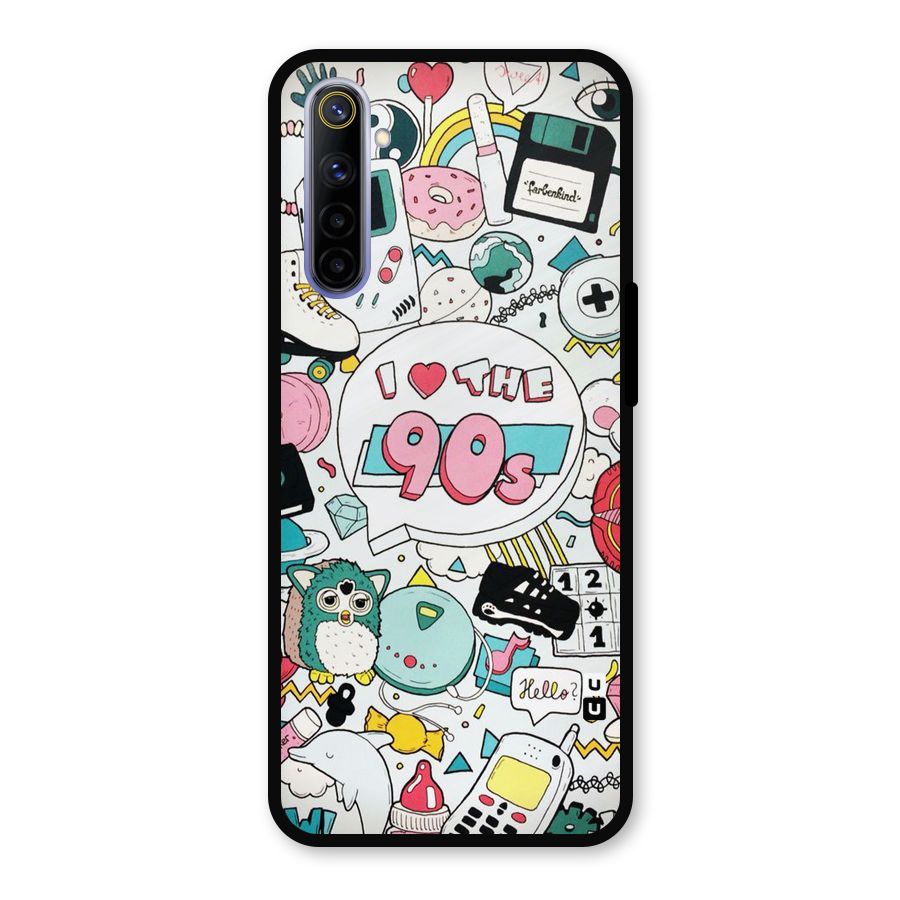 Heart 90s Metal Back Case for Realme 6