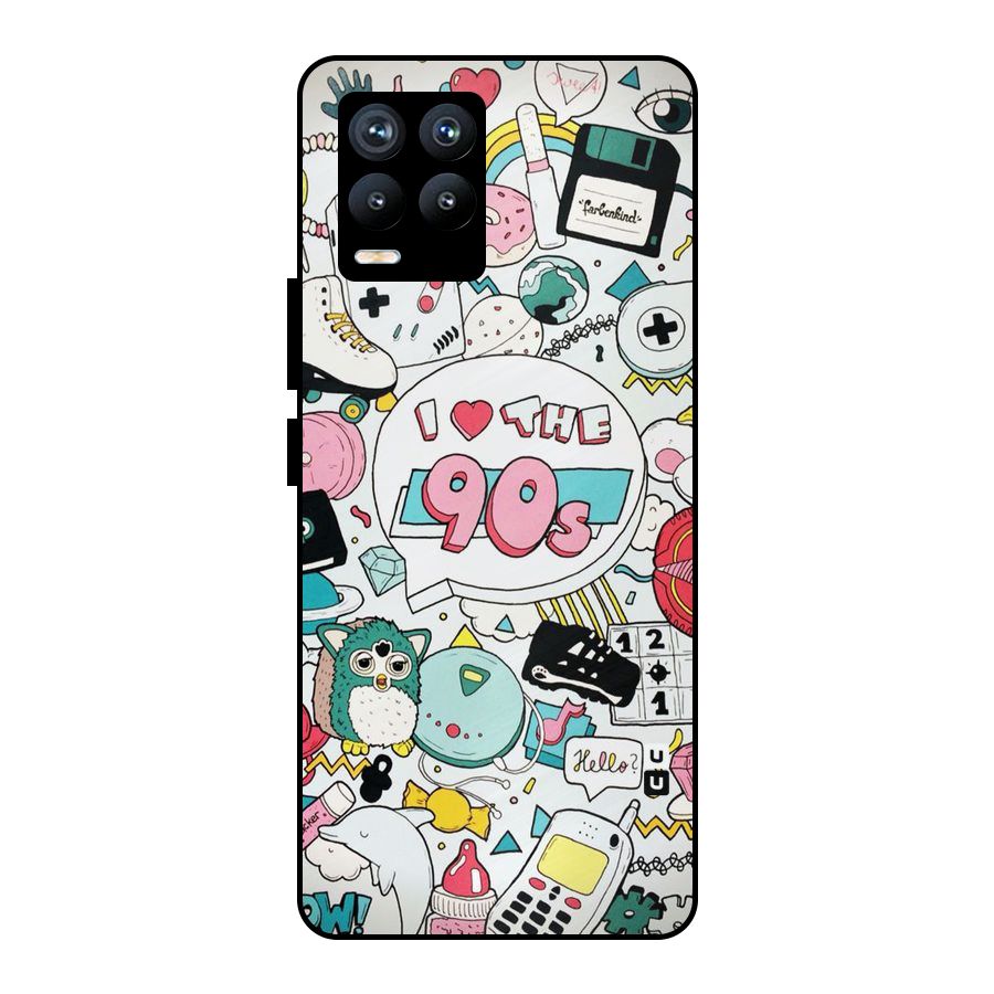 Heart 90s Metal Back Case for Realme 8 Pro