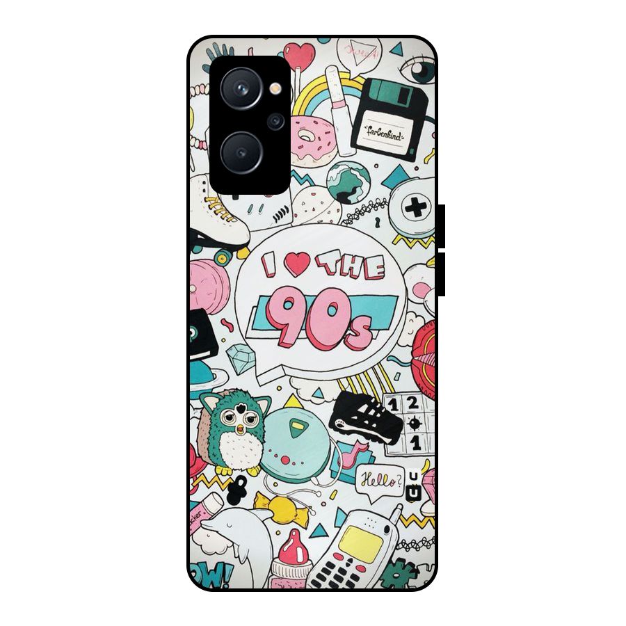 Heart 90s Metal Back Case for Realme 9i 5G