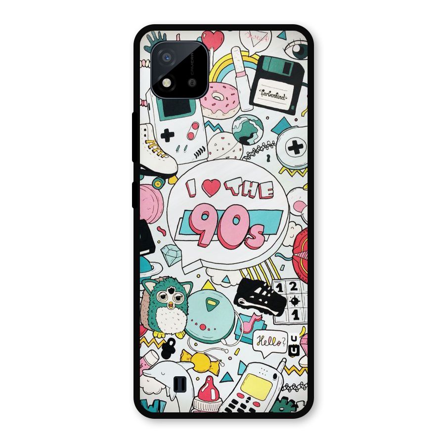 Heart 90s Metal Back Case for Realme C11 2021
