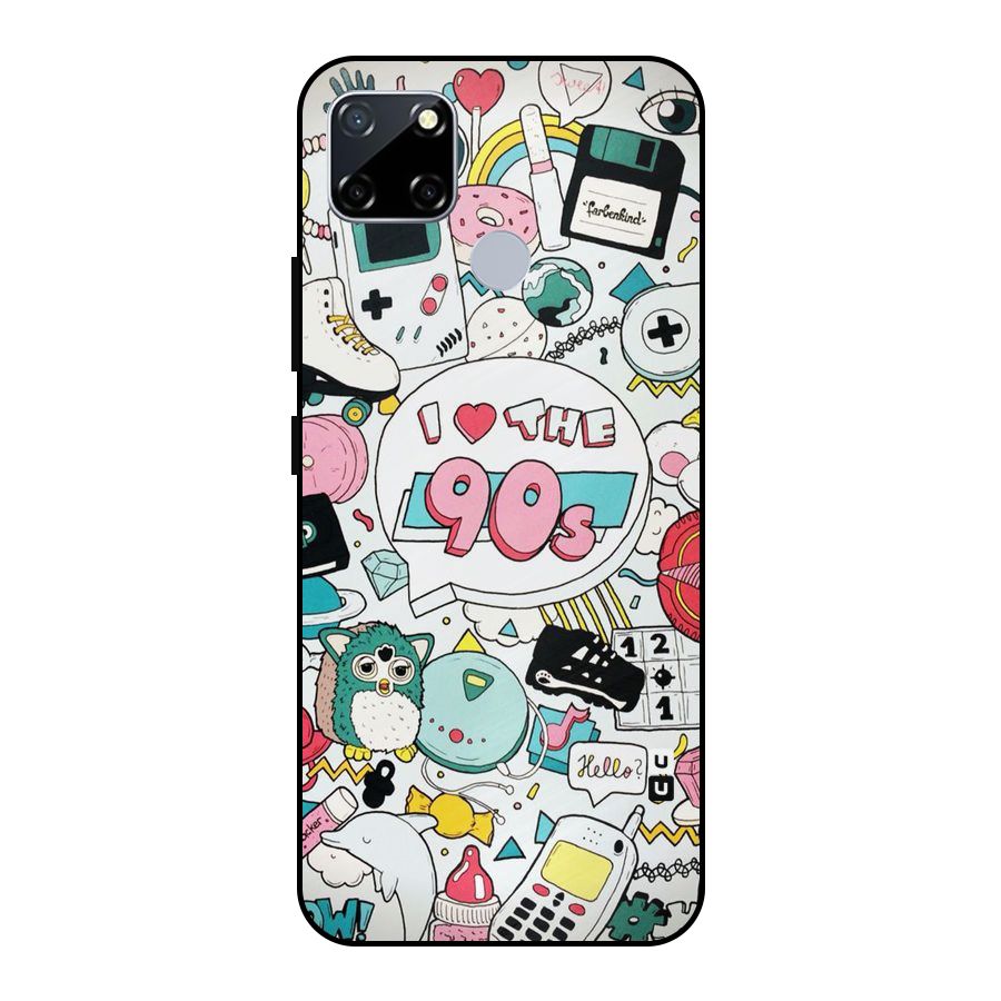 Heart 90s Metal Back Case for Realme Narzo 20