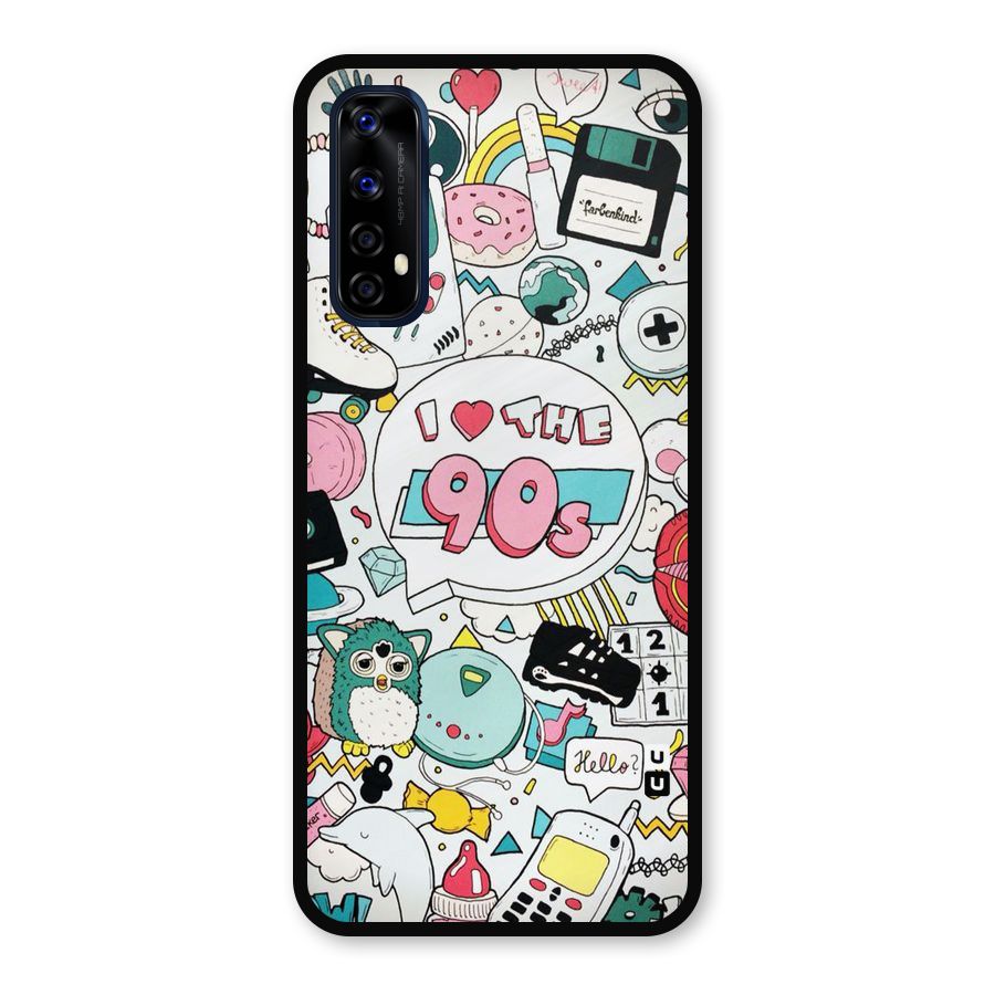 Heart 90s Metal Back Case for Realme Narzo 20 Pro
