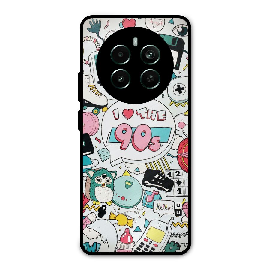 Heart 90s Metal Back Case for Realme Narzo 70 Pro