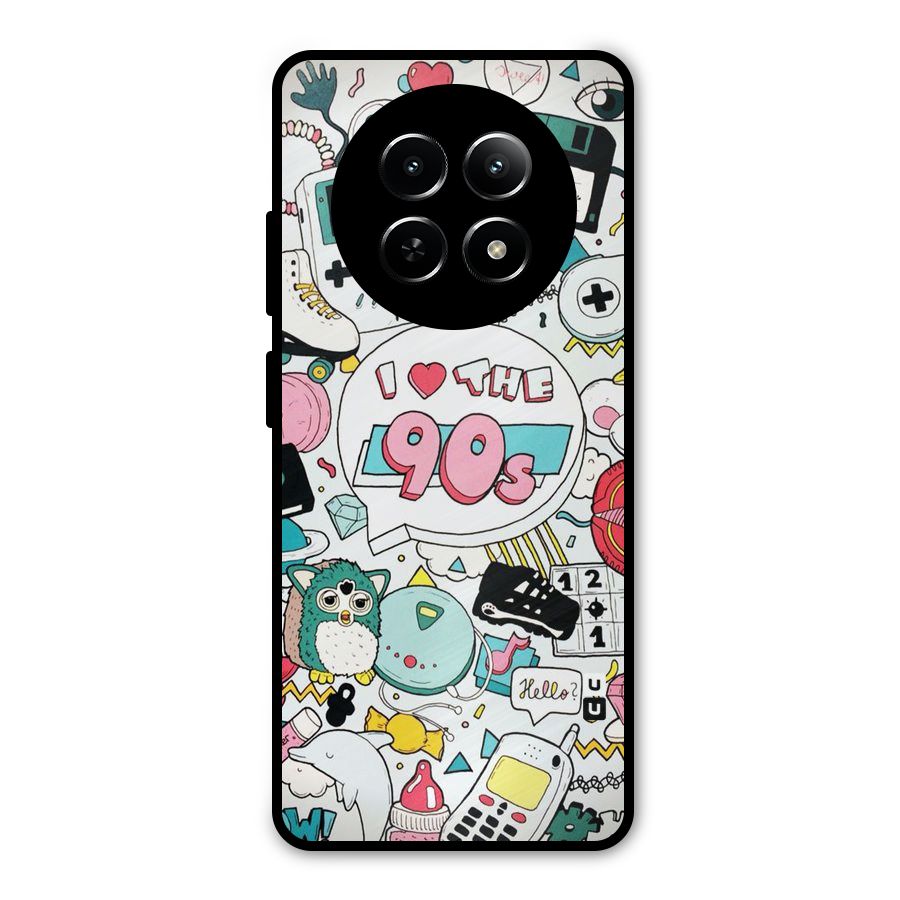 Heart 90s Metal Back Case for Realme Narzo 70x 5G