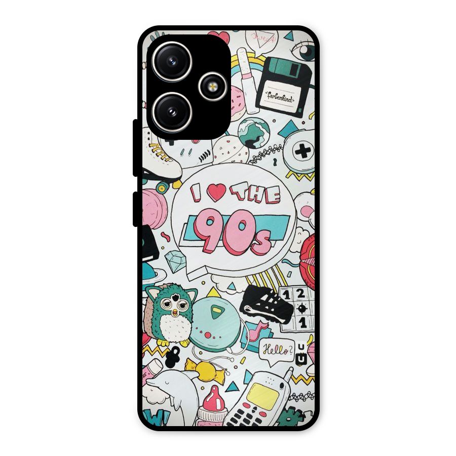 Heart 90s Metal Back Case for Redmi 12 5G
