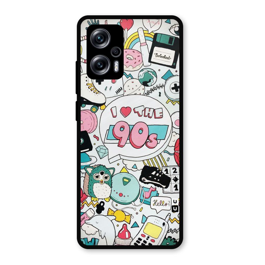 Heart 90s Metal Back Case for Redmi K50i