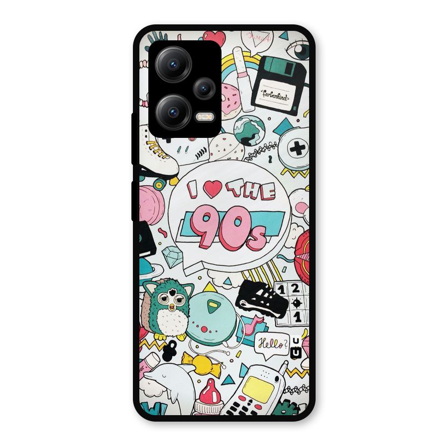 Heart 90s Metal Back Case for Redmi Note 12 5G