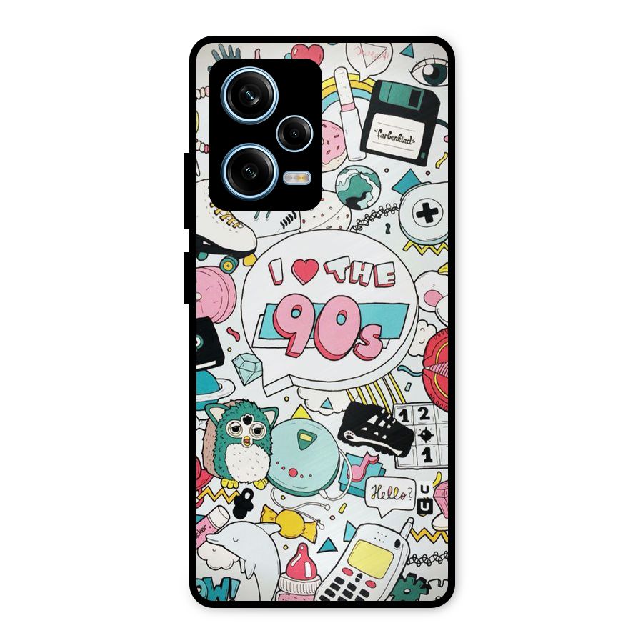 Heart 90s Metal Back Case for Redmi Note 12 Pro
