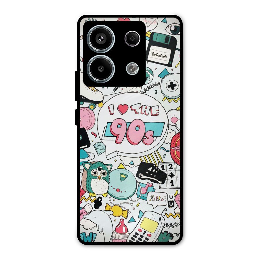 Heart 90s Metal Back Case for Redmi Note 13 Pro 5G