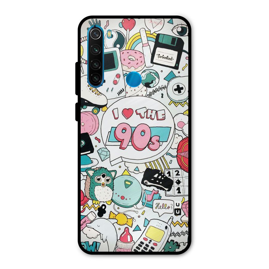 Heart 90s Metal Back Case for Redmi Note 8