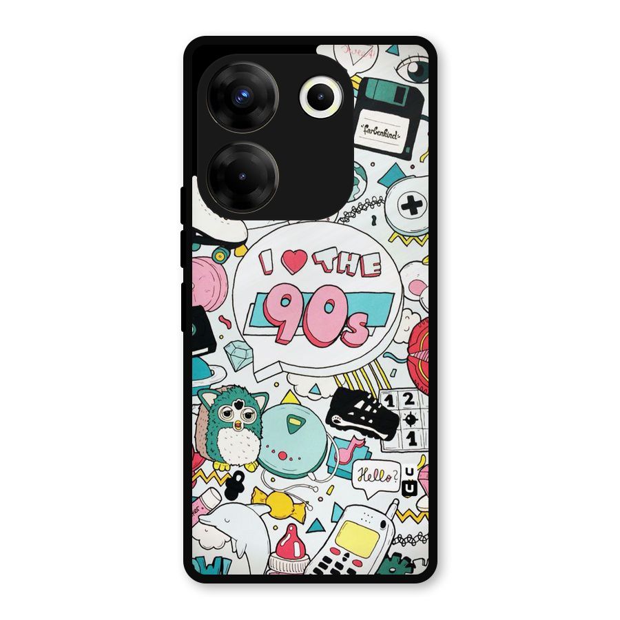 Heart 90s Metal Back Case for Tecno Camon 20