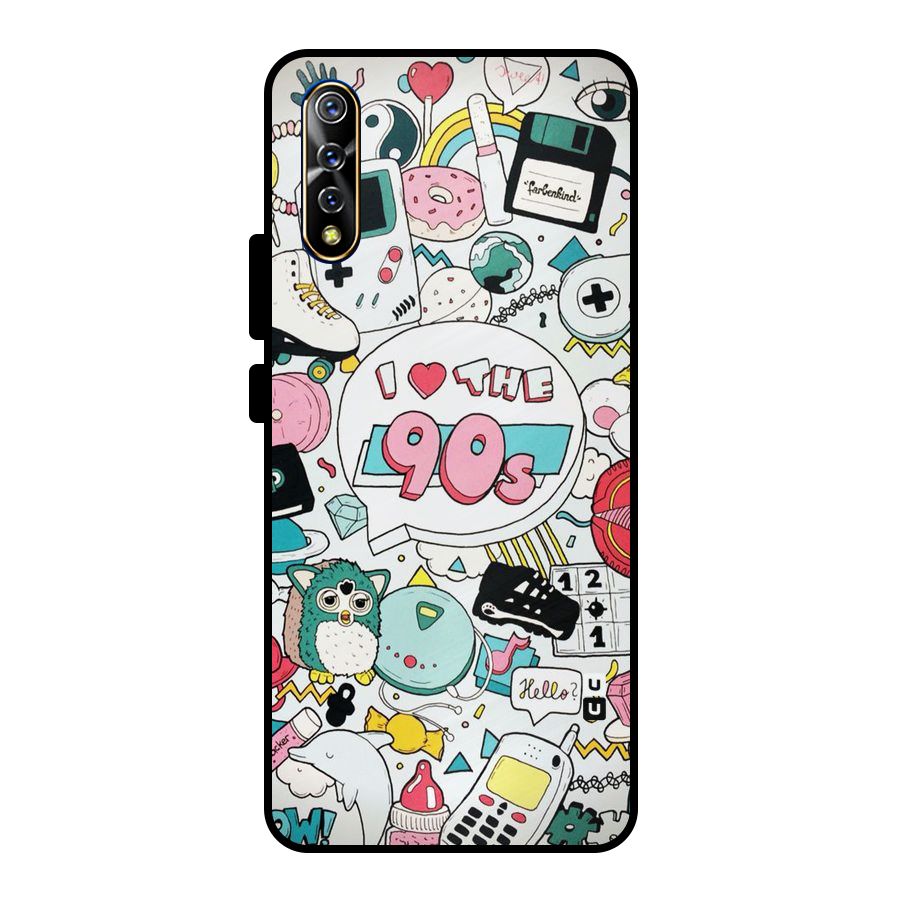 Heart 90s Metal Back Case for Vivo S1