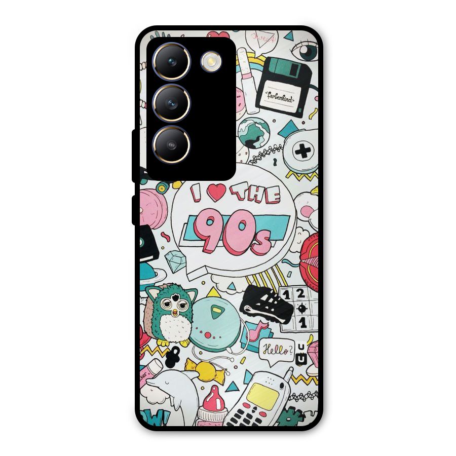 Heart 90s Metal Back Case for Vivo T3 5G