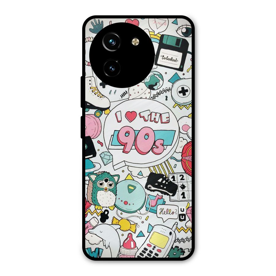 Heart 90s Metal Back Case for Vivo T3x
